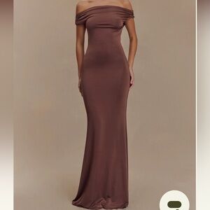 MESHKI Kinsley Slinky Maxi Dress - Chocolate
